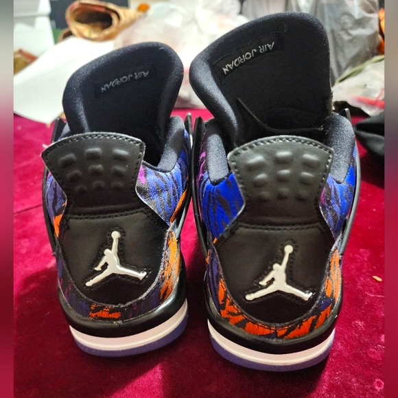 JORDAN 4 RETRO BLACK RUSH VIOLET SNEAKERS 👟 - Picture 3 of 7